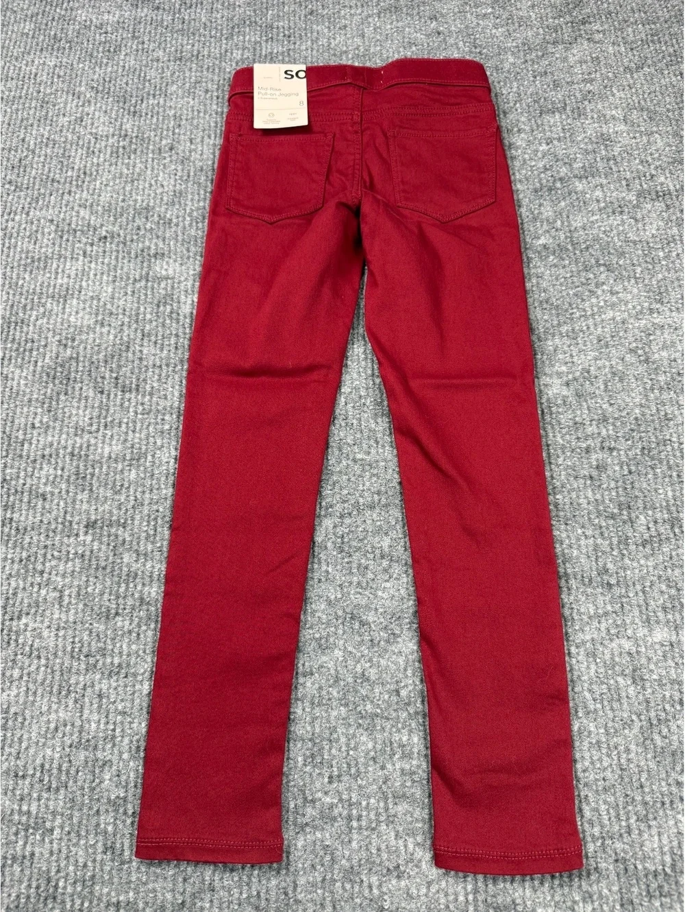 SO Girls Ultimate Twill Jeggings Size 8 Maroon Pull On NWT